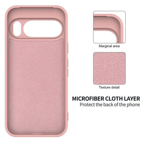 For Google Pixel 10 Pure Color Liquid Silicone Shockproof Phone Case(Pink)