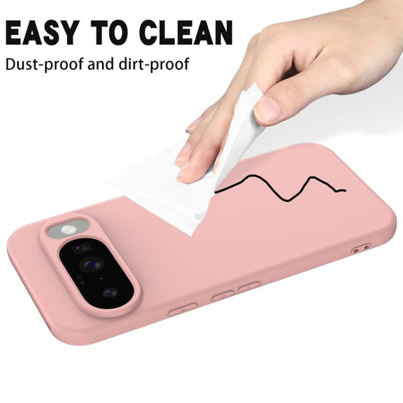 For Google Pixel 10 Pure Color Liquid Silicone Shockproof Phone Case(Pink)