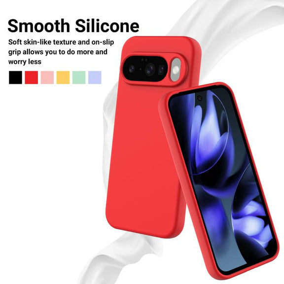 For Google Pixel 10 Pure Color Liquid Silicone Shockproof Phone Case(Red)