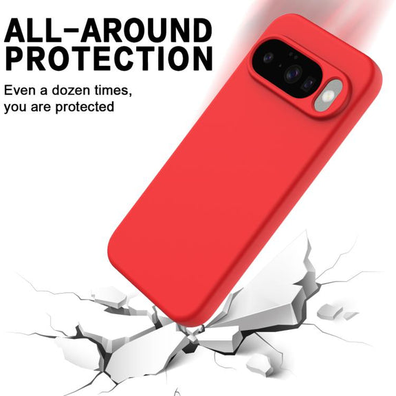 For Google Pixel 10 Pure Color Liquid Silicone Shockproof Phone Case(Red)