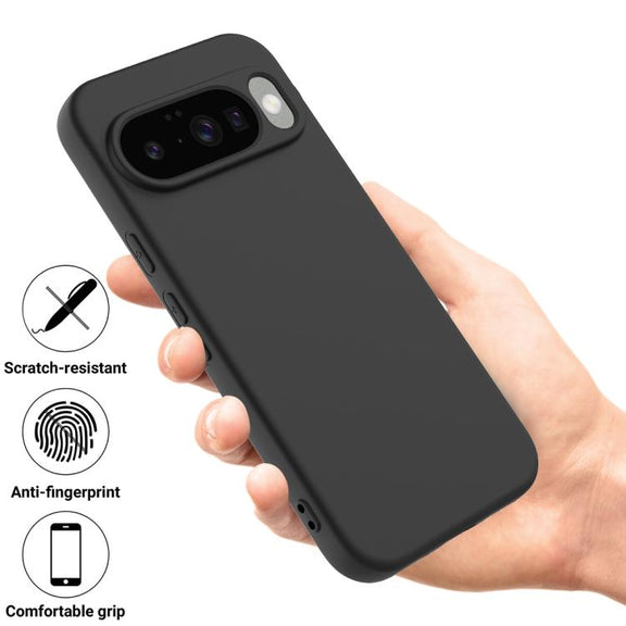 For Google Pixel 10 Pure Color Liquid Silicone Shockproof Phone Case(Black)