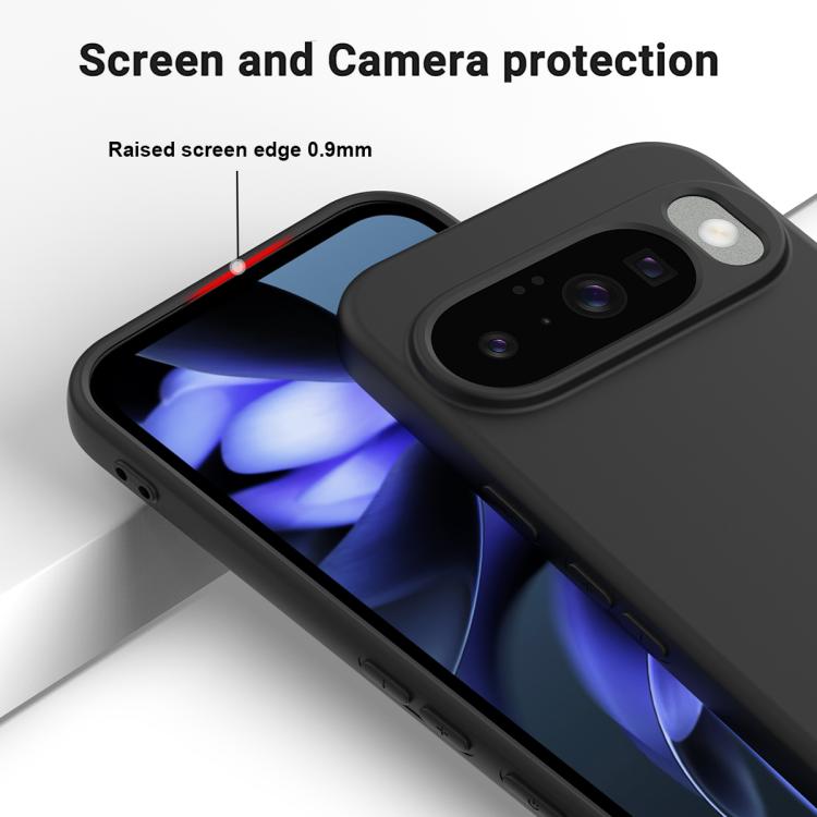 For Google Pixel 10 Pure Color Liquid Silicone Shockproof Phone Case(Black)