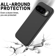 For Google Pixel 10 Pure Color Liquid Silicone Shockproof Phone Case(Black)