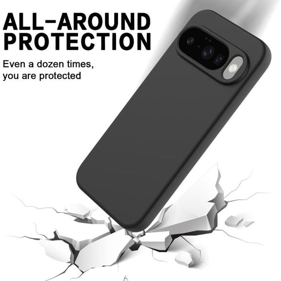 For Google Pixel 10 Pure Color Liquid Silicone Shockproof Phone Case(Black)
