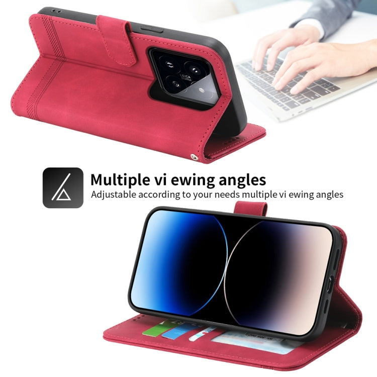 For Xiaomi 14 Pro Dierfeng Dream Line TPU + PU Leather Phone Case(Red) - 14 Pro Cases by PMC TechLife | Online Shopping South Africa | PMC TechLife | Buy Now Pay Later Mobicred