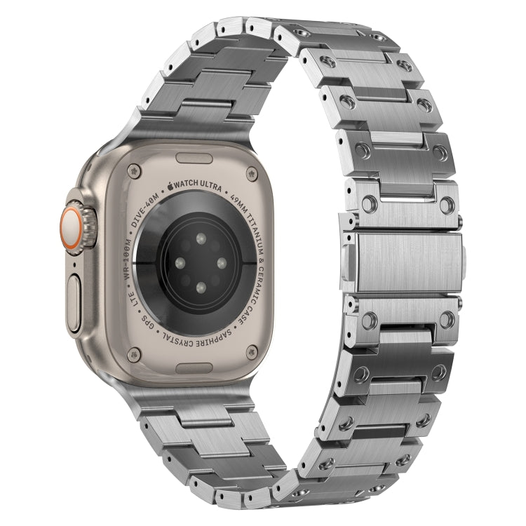 Double Rows Metal Watch Band For Apple Watch Series 10 42mm(Silver)