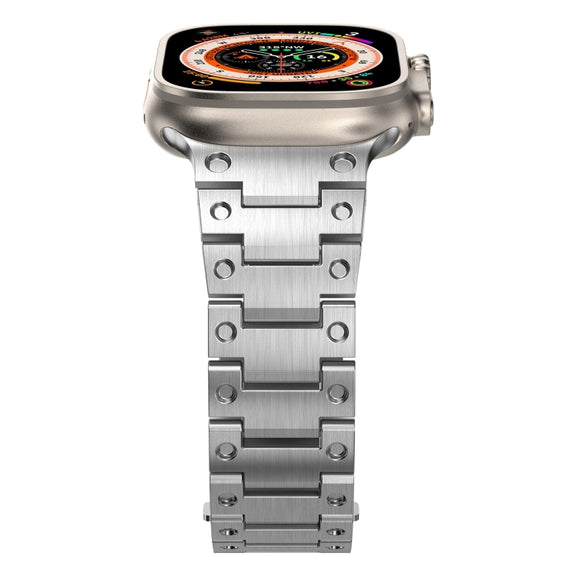 Double Rows Metal Watch Band For Apple Watch Series 10 42mm(Silver)