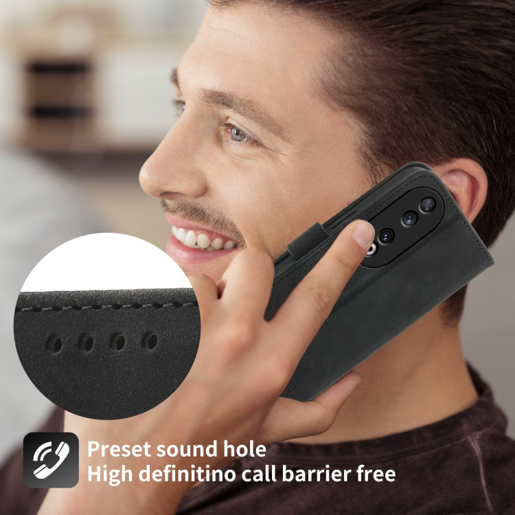 For Honor 90 5G Dierfeng Dream Line TPU + PU Leather Phone Case(Black) - Honor Cases by PMC TechLife | Online Shopping South Africa | PMC TechLife | Buy Now Pay Later Mobicred