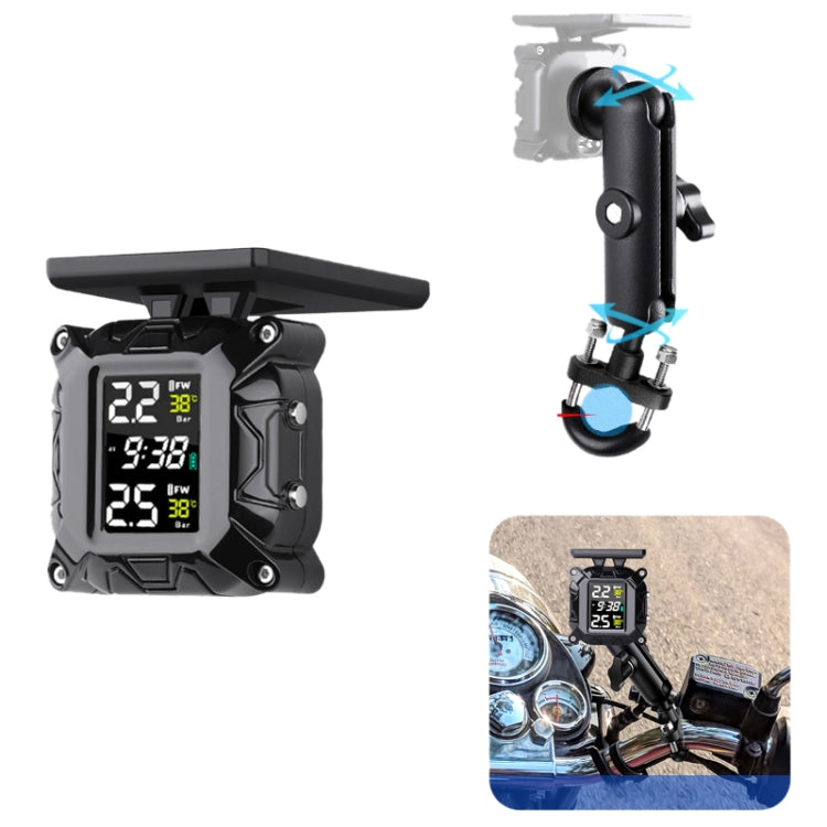 M9 Color Screen Motorcycle Solar Wireless Tire Pressure Monitor With Handbar Mount - Electrical System by PMC TechLife | Online Shopping South Africa | PMC TechLife | Buy Now Pay Later Mobicred