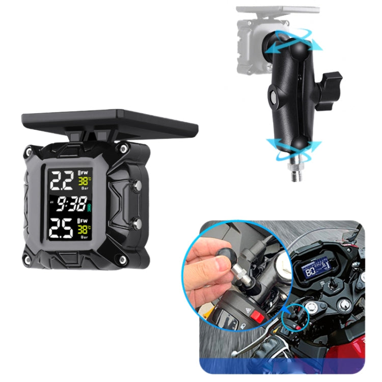 M9 Color Screen Motorcycle Solar Wireless Tire Pressure Monitor With M10 Fixed Mount - Electrical System by PMC TechLife | Online Shopping South Africa | PMC TechLife | Buy Now Pay Later Mobicred