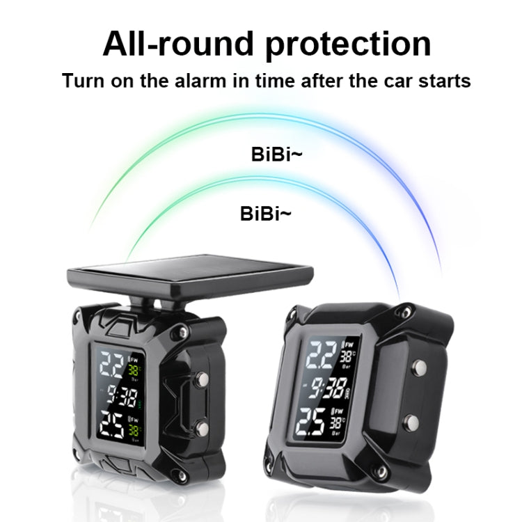 M9 Color Screen Motorcycle Solar Wireless Tire Pressure Monitor With M10 Fixed Mount