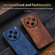 For vivo X100 AZNS 3D Embossed Skin Feel Phone Case(Sapphire Blue)