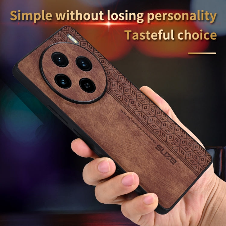 For vivo X100 AZNS 3D Embossed Skin Feel Phone Case(Purple)
