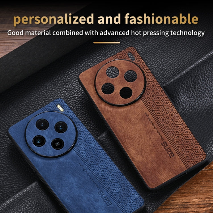 For vivo X100 AZNS 3D Embossed Skin Feel Phone Case(Purple)