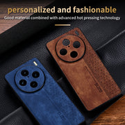 For vivo X100 Pro AZNS 3D Embossed Skin Feel Phone Case(Brown)