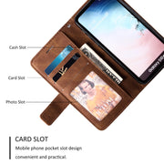 For Samsung Galaxy S10e Skin Feel Splicing Horizontal Flip Leather Case with Holder & Card Slots & Wallet & Photo Frame(Brown)