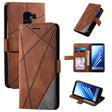 For Samsung Galaxy A8(2018) Skin Feel Splicing Horizontal Flip Leather Case with Holder & Card Slots & Wallet & Photo Frame(Brown) - Galaxy Phone Cases by PMC TechLife | Online Shopping South Africa | PMC TechLife