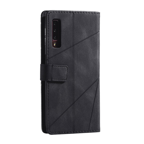 For Samsung Galaxy A7(2018) Skin Feel Splicing Horizontal Flip Leather Case with Holder & Card Slots & Wallet & Photo Frame(Black)