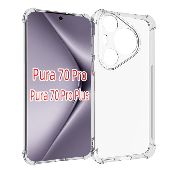 For Huawei Pura 70 Pro / 70 Pro+ Shockproof Non-slip Thickening TPU Phone Case(Transparent)
