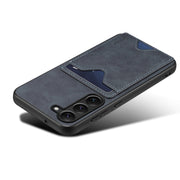 For Samsung Galaxy S24 5G Denior PU Back Cover Card Slot Holder Phone Case(Grey)