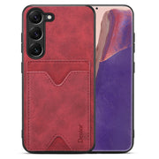For Samsung Galaxy S24+ 5G Denior PU Back Cover Card Slot Holder Phone Case(Red)