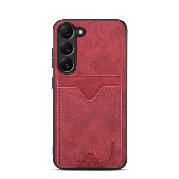 For Samsung Galaxy S24+ 5G Denior PU Back Cover Card Slot Holder Phone Case(Red)
