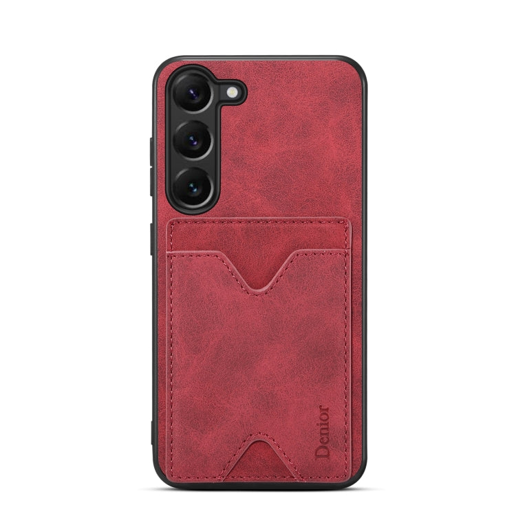 For Samsung Galaxy S24+ 5G Denior PU Back Cover Card Slot Holder Phone Case(Red)