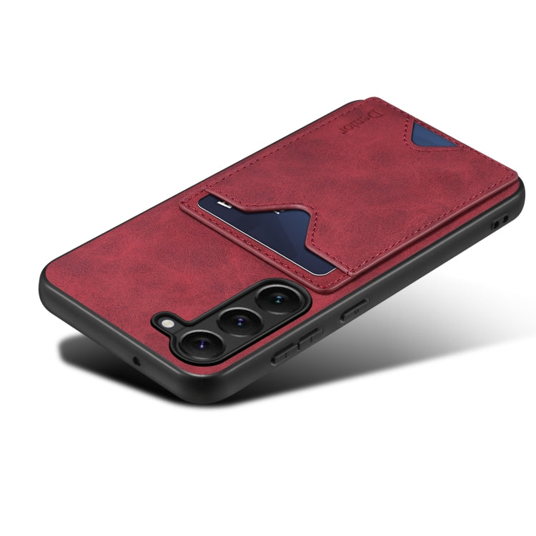 For Samsung Galaxy S24+ 5G Denior PU Back Cover Card Slot Holder Phone Case(Red)