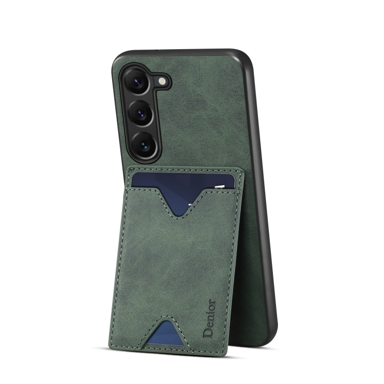 For Samsung Galaxy S24+ 5G Denior PU Back Cover Card Slot Holder Phone Case(Green)