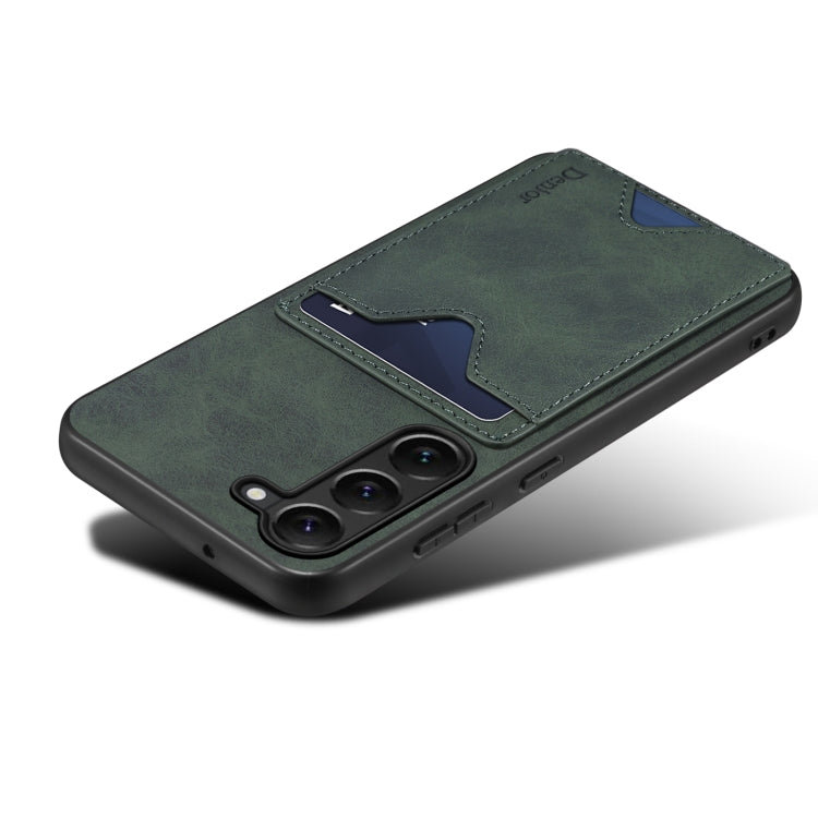 For Samsung Galaxy S24+ 5G Denior PU Back Cover Card Slot Holder Phone Case(Green)