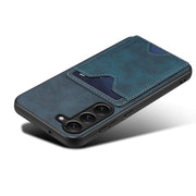 For Samsung Galaxy S24+ 5G Denior PU Back Cover Card Slot Holder Phone Case(Blue)