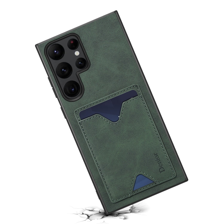 For Samsung Galaxy S24 Ultra 5G Denior PU Back Cover Card Slot Holder Phone Case(Green)