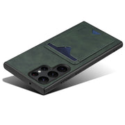 For Samsung Galaxy S24 Ultra 5G Denior PU Back Cover Card Slot Holder Phone Case(Green)