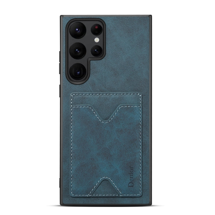 For Samsung Galaxy S24 Ultra 5G Denior PU Back Cover Card Slot Holder Phone Case(Blue) - free shipping - PMC Jewellery - Order now!