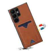 For Samsung Galaxy S24 Ultra 5G Denior PU Back Cover Card Slot Holder Phone Case(Brown)