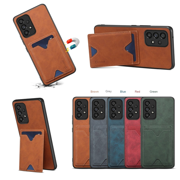For Samsung Galaxy S24 Ultra 5G Denior PU Back Cover Card Slot Holder Phone Case(Brown)