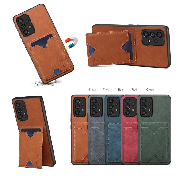 For Samsung Galaxy S24+ 5G Denior PU Back Cover Card Slot Holder Phone Case(Green)