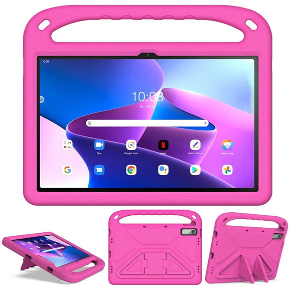 For Lenovo Tab P11 Gen 2 11.5 Handle EVA Shockproof Tablet Case with Holder(Rose Red)