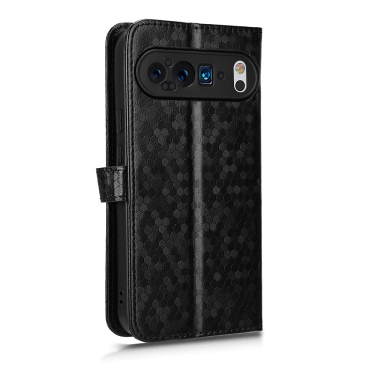 For Google Pixel 9 Pro Honeycomb Dot Texture Leather Phone Case(Black) - Google Cases by PMC TechLife | Online Shopping South Africa | PMC TechLife | Buy Now Pay Later Mobicred