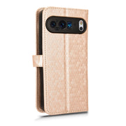 For Google Pixel 9 Pro Honeycomb Dot Texture Leather Phone Case(Gold)