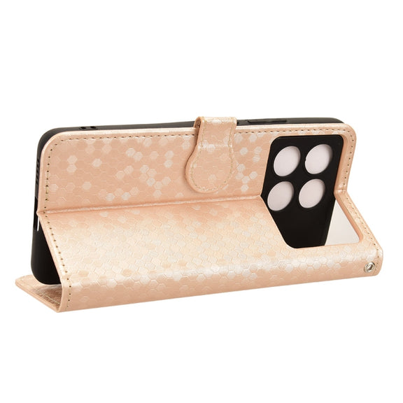 For Xiaomi Redmi K70 5G / K70 Pro 5G Honeycomb Dot Texture Leather Phone Case(Gold)