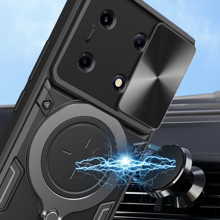 For Infinix Note 30 VIP 5G CD Texture Sliding Camshield Magnetic Holder Phone Case(Silver) - Infinix Cases by PMC TechLife | Online Shopping South Africa | PMC TechLife