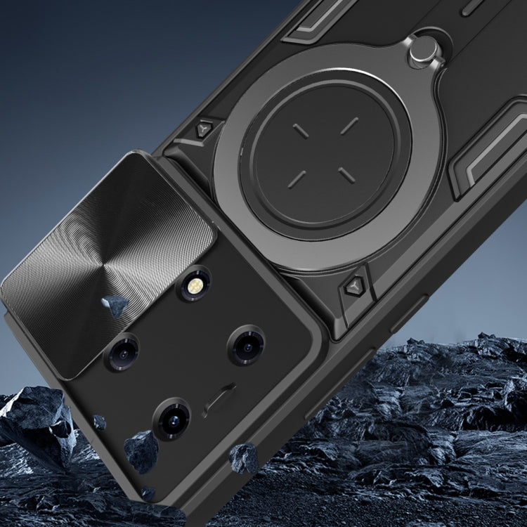 For Infinix Note 30 VIP 5G CD Texture Sliding Camshield Magnetic Holder Phone Case(Silver) - Infinix Cases by PMC TechLife | Online Shopping South Africa | PMC TechLife