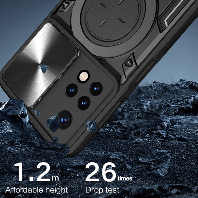 For Xiaomi Redmi Note 11 Global CD Texture Sliding Camshield Magnetic Holder Phone Case(Pink) - Xiaomi Cases by PMC TechLife | Online Shopping South Africa | PMC TechLife | Buy Now Pay Later Mobicred