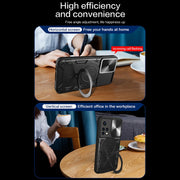 For Xiaomi Redmi Note 11 Global CD Texture Sliding Camshield Magnetic Holder Phone Case(Black)