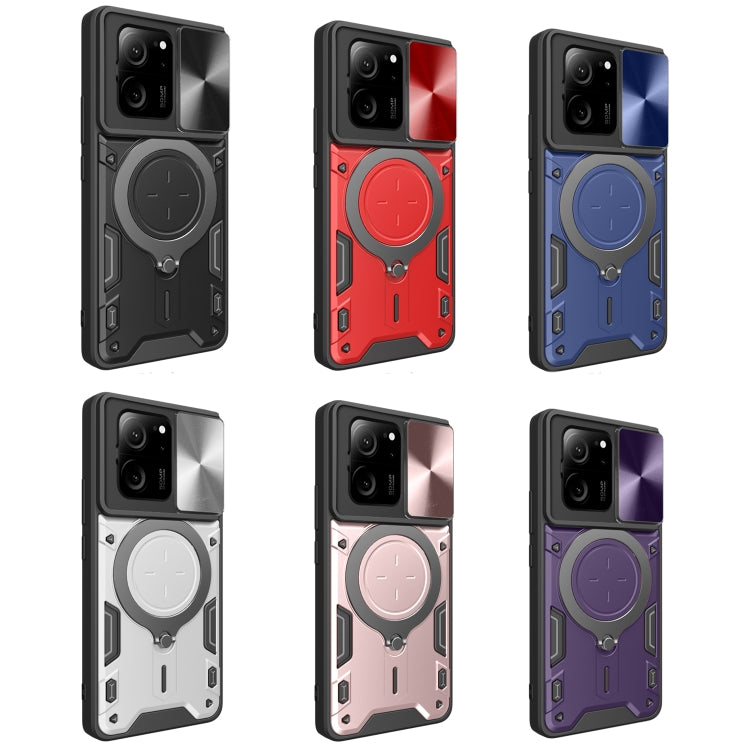 For Xiaomi 13T / Redmi K60 Ultra CD Texture Sliding Camshield Magnetic Holder Phone Case(Blue) - Redmi K60 Ultra Cases by PMC TechLife | Online Shopping South Africa | PMC TechLife | Buy Now Pay Later Mobicred