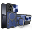 For Xiaomi Redmi 13C 4G CD Texture Sliding Camshield Magnetic Holder Phone Case(Blue) - 13C Cases by PMC TechLife | Online Shopping South Africa | PMC TechLife | Buy Now Pay Later Mobicred