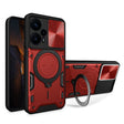 For Xiaomi Redmi Note 12 Turbo CD Texture Sliding Camshield Magnetic Holder Phone Case(Red) - Xiaomi Cases by PMC TechLife | Online Shopping South Africa | PMC TechLife | Buy Now Pay Later Mobicred