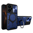 For Xiaomi Redmi Note 12 Turbo CD Texture Sliding Camshield Magnetic Holder Phone Case(Blue) - Xiaomi Cases by PMC TechLife | Online Shopping South Africa | PMC TechLife | Buy Now Pay Later Mobicred