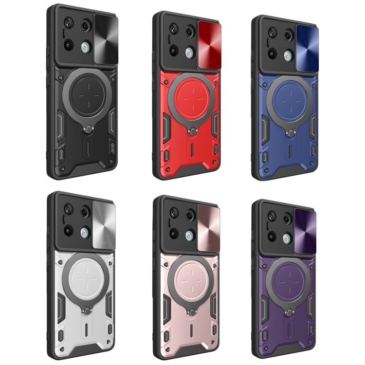 For Xiaomi Redmi Note 13 Pro 5G CD Texture Sliding Camshield Magnetic Holder Phone Case(Black)